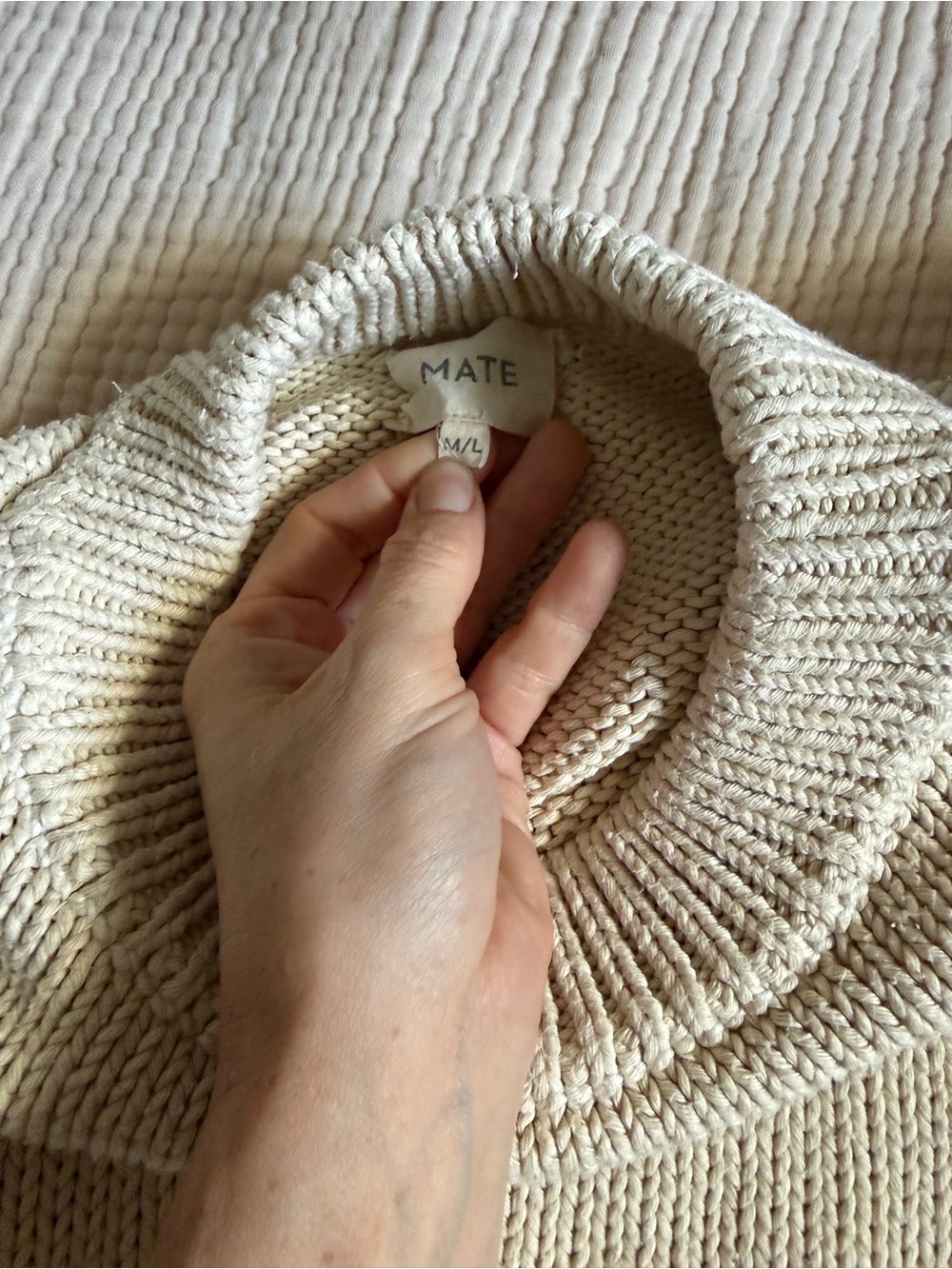 MATE the Label Organic Knit Crew. Size M/L. - Picture 2 of 6
